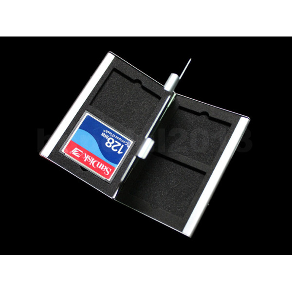 Алюминиевый чехол для карт памяти типа CF серый